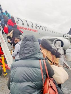 This was me boarding the flight to Mombasa, Kenya with loads of excitement! 