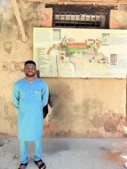 Image of me standing by Fort Jesus in Mombasa after a tour of the fortress