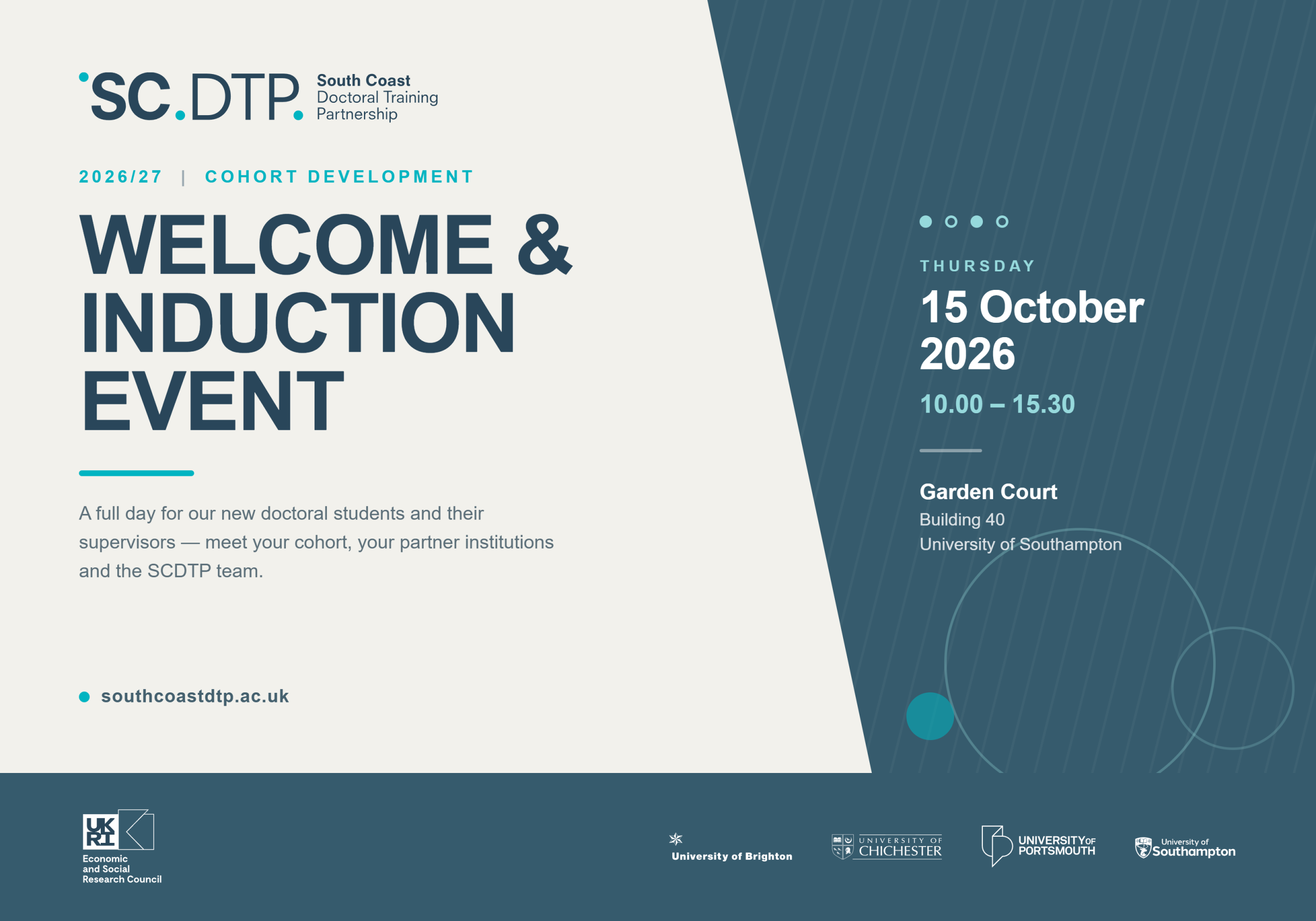 SCDTP Welcome & Induction Event 2026/27